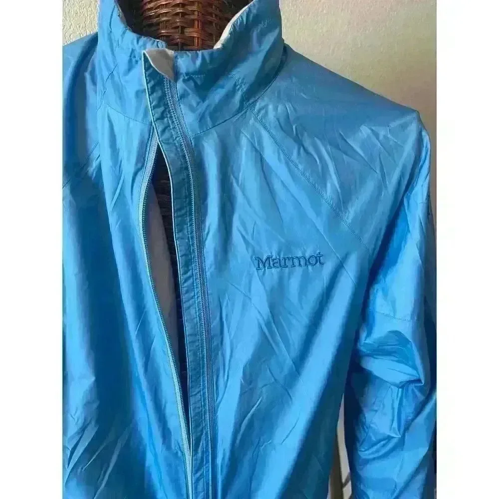 Marmot Womens Blue Raincoat Windbreaker large outdoors hiking camping boating - Picture 2 of 7